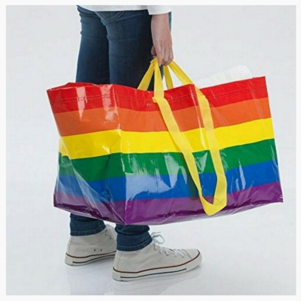 Rainbow Multicolored Shopping Storage Laundry Tote Bag Pride